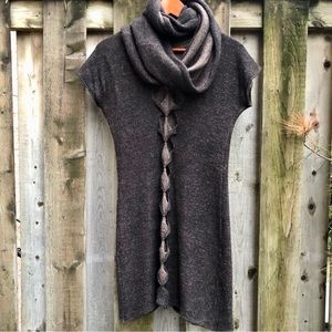 Poools Wool/Mohair Blend Sweater / Tunic with Scarf